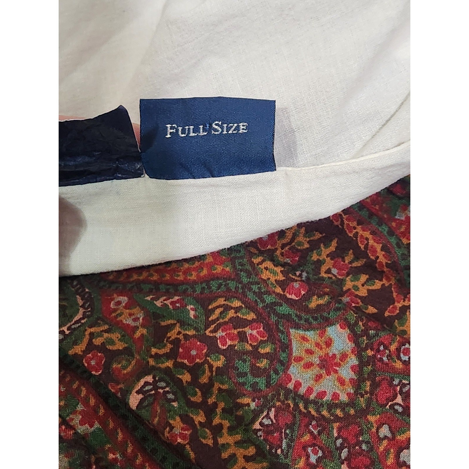 Ralph Lauren Cardiff Paisley Full Bedskirt Dust Ruffle 13" Drop Red, Green