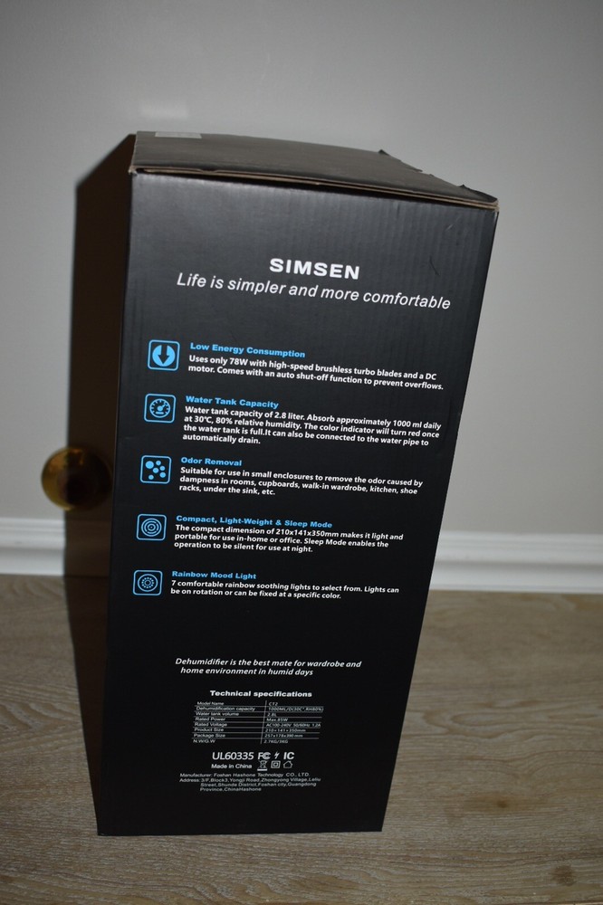 Simsen Smart Dehumidifier CT2 1000ML/D 2.8L