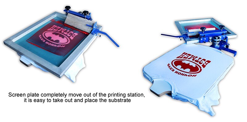 Desktop 1 Color Screen Printing Machine Press Printer with Rotary Screen Holder