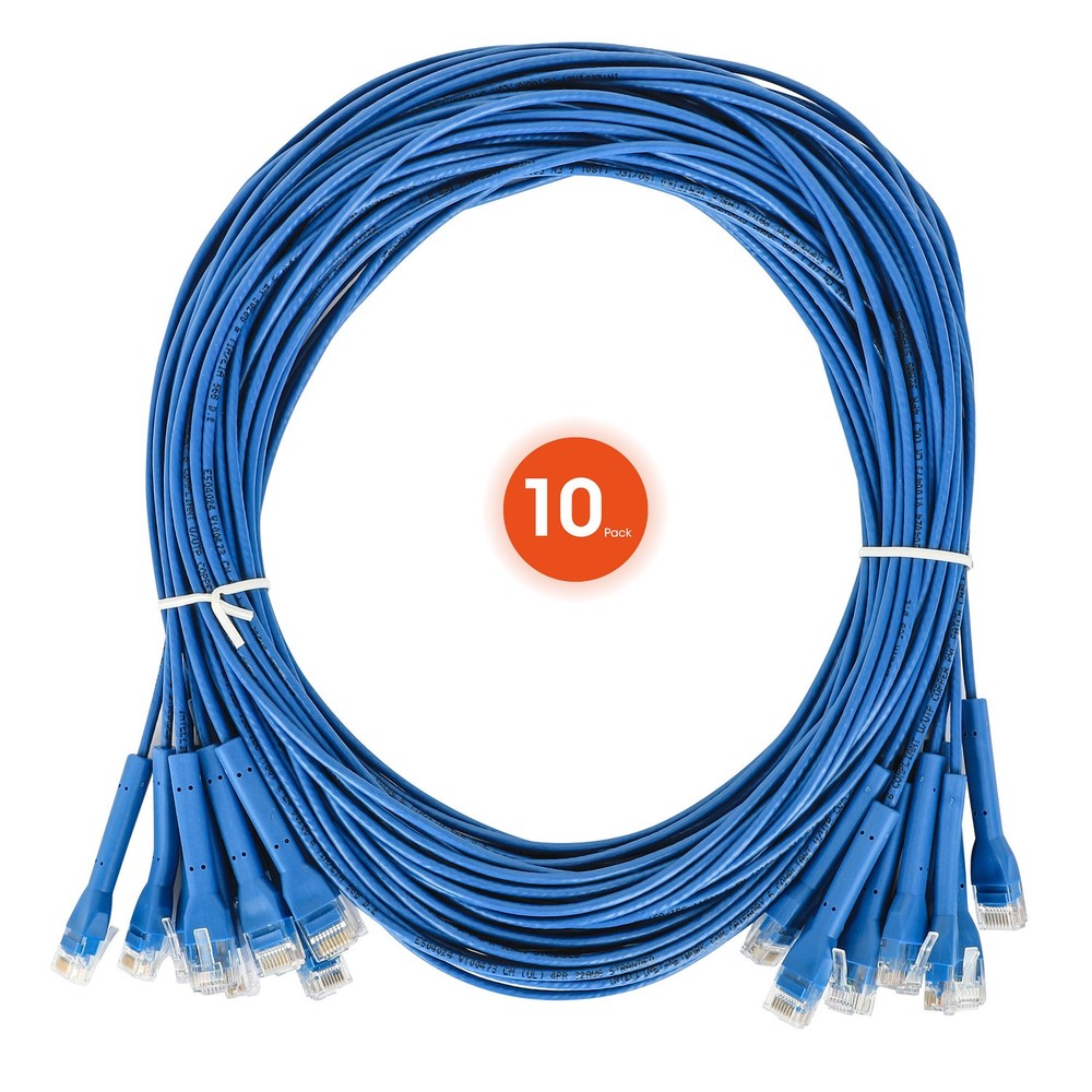 CAT-6 U/UTP FlexiBoot Slim Network Patch Cable, 10 Pack, 3 ft