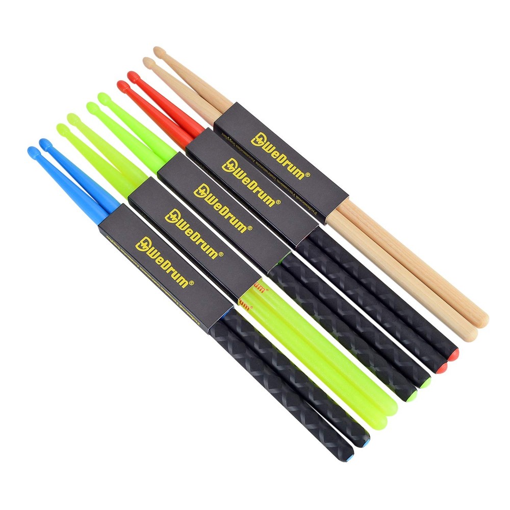 5A Nylon Drumsticks for Drum Set Light Durable Plastic Exercise ANTISLIP Hand...