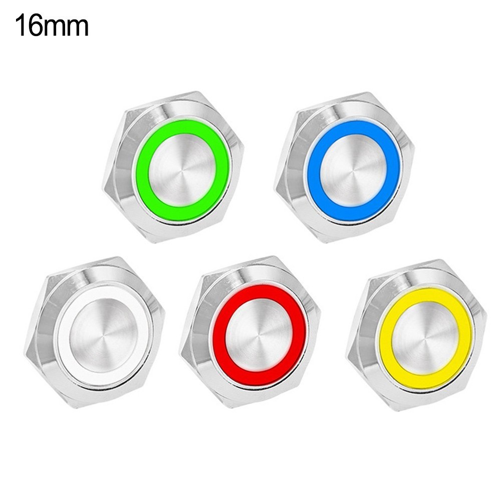 16mm Push Button LED Light Switch Set Waterproof Design for Use in Electronics