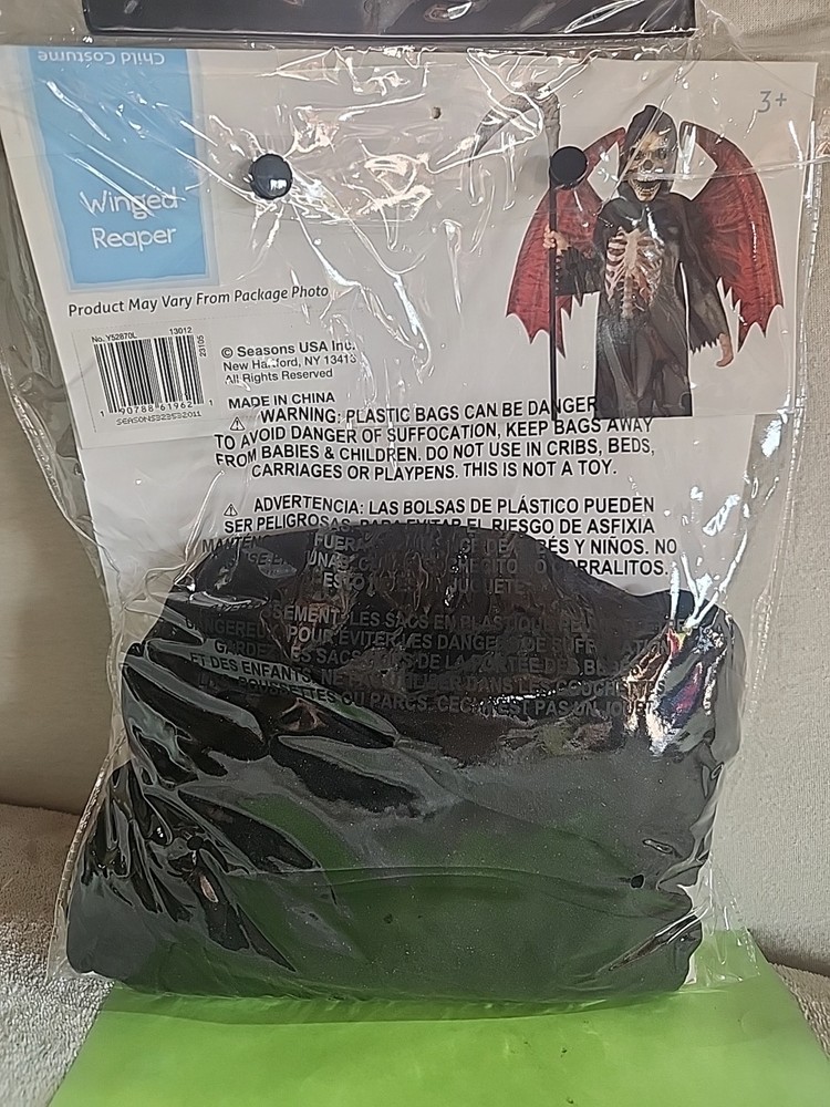 Winged Reaper Boys Costume Size Large
