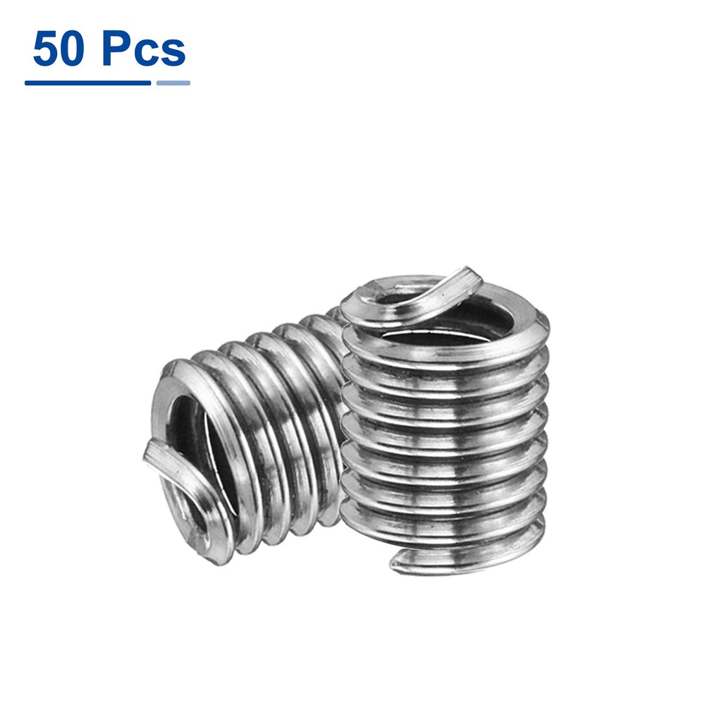 50pcs Wire Thread Inserts 6-32 UNC 1.5D Helical Threaded Sleeve Thread Repair