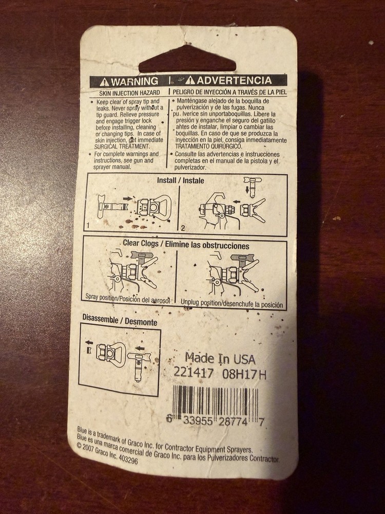 NEW Graco 417 RAC IV SwitchTip - Reversible Spray Tip