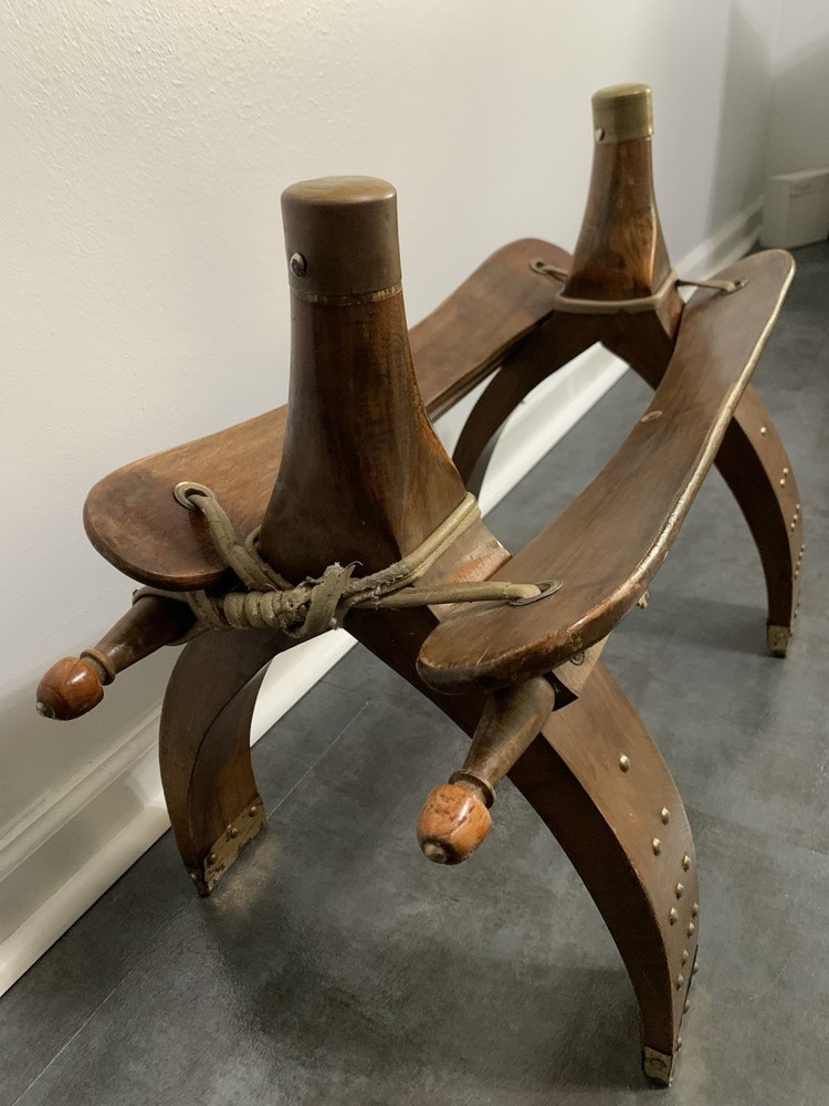 Vintage 1960's Egyptian Camel Saddle Stool