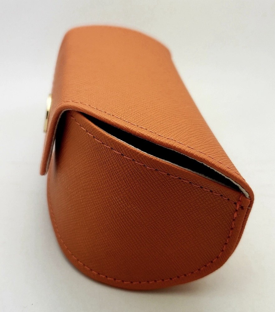 **2 PACK** Tory Burch Orange Textured Grain Eyeglasses Case w/ Pouch
