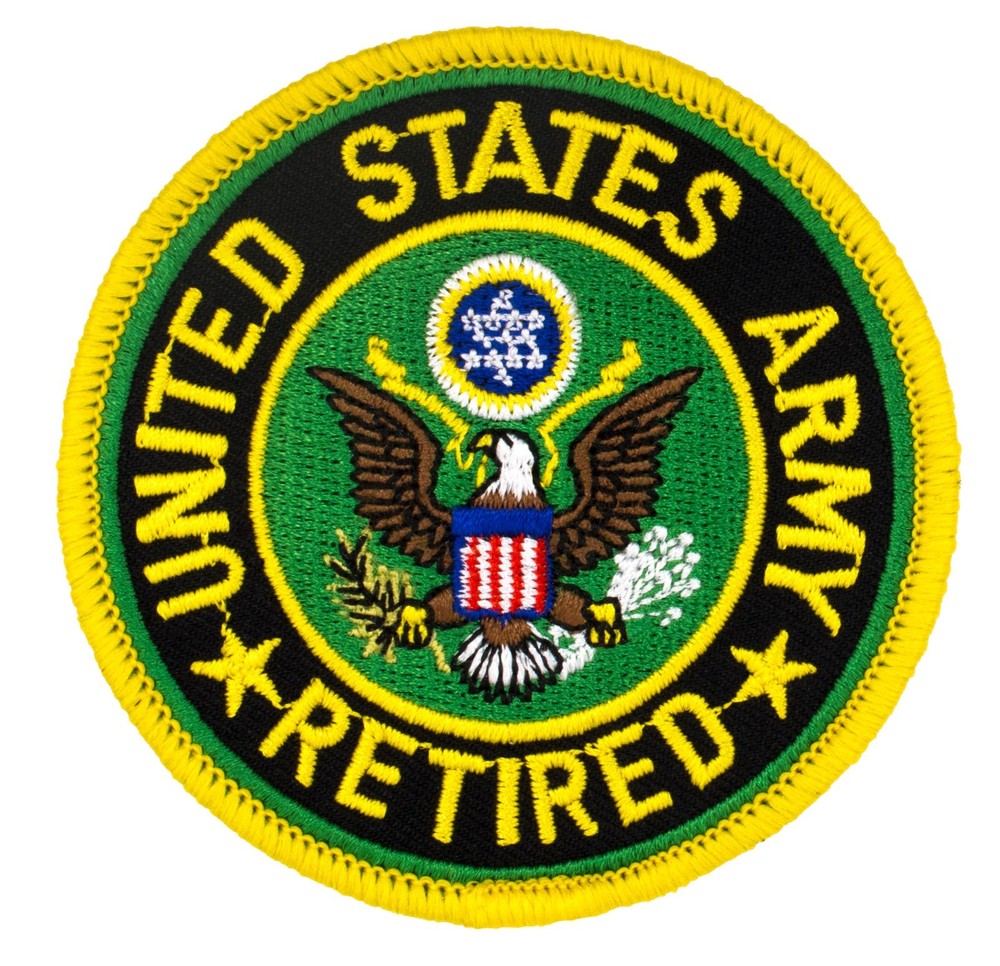 US Army RetiredPatch (004) 3" Round Embroidered Patch 35575