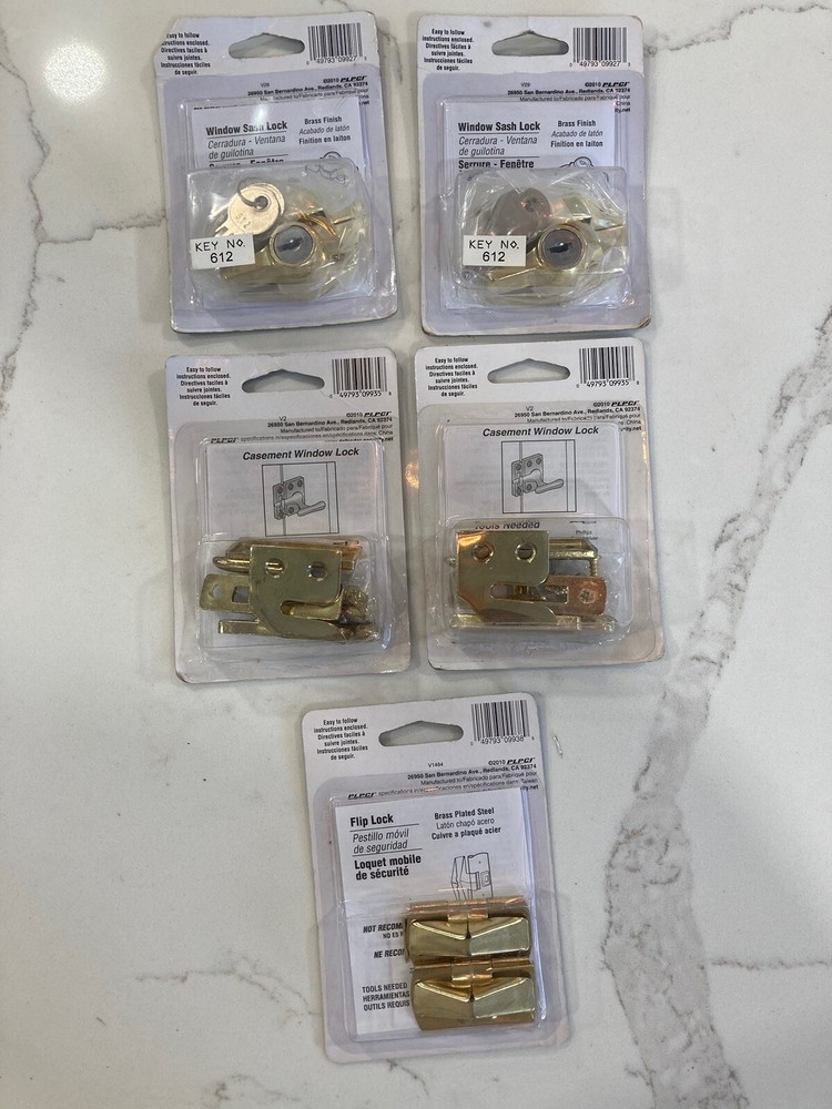Window Hardware Lot - Sash Locks, Keyed Sash Locks, Wood Window Lock