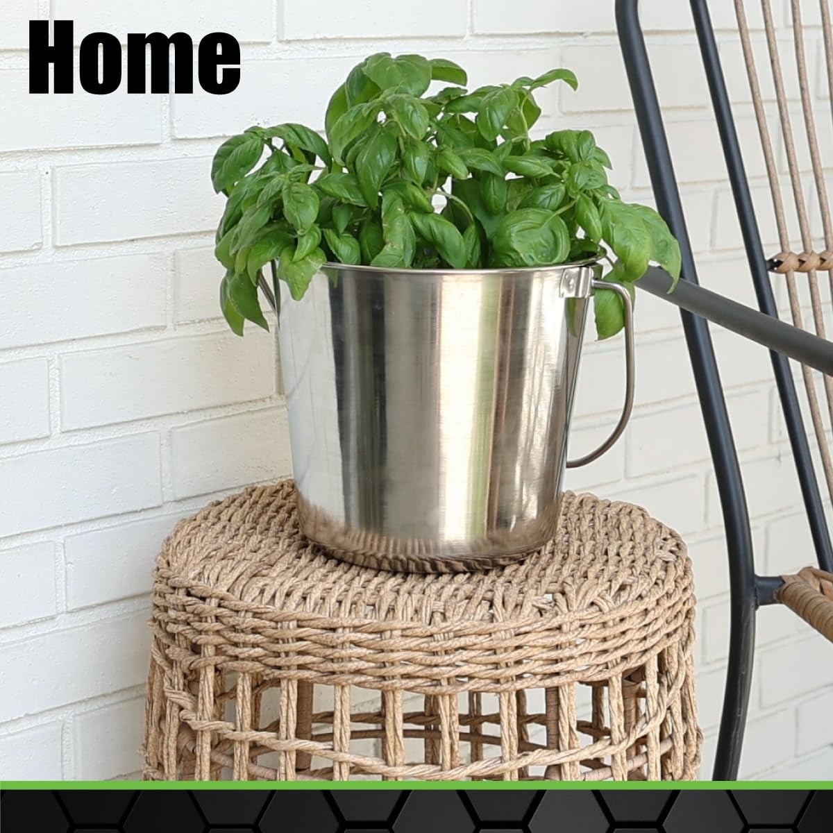 Grip Stainless Steel Bucket (1 Gallon) - Great for Pets, Cleaning, Food Prep ...