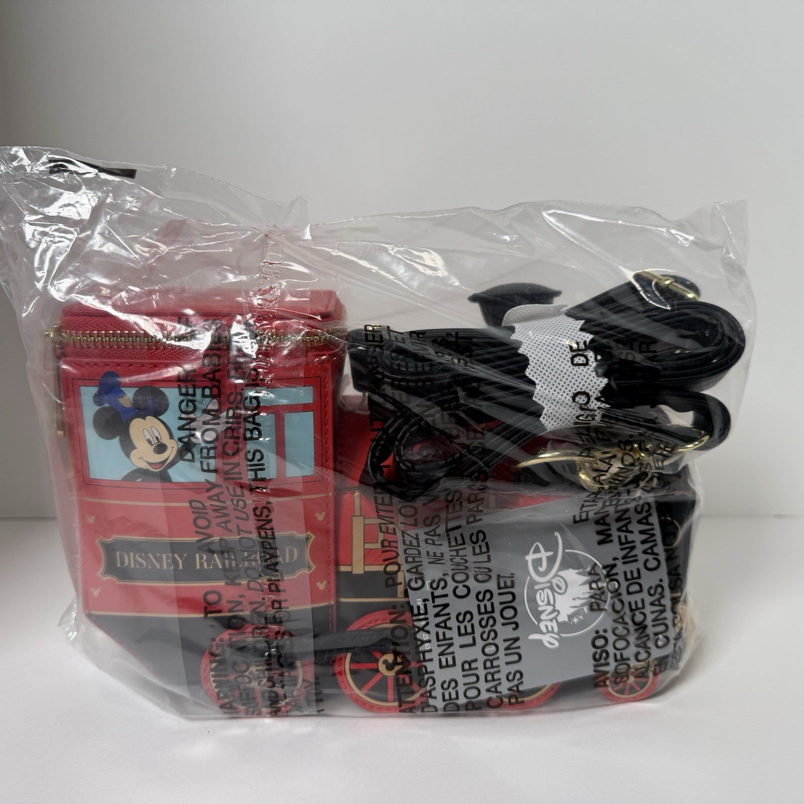 Disney Parks Loungefly Railroad Train Mickey Minnie Mouse Crossbody Bag 2026 NWT