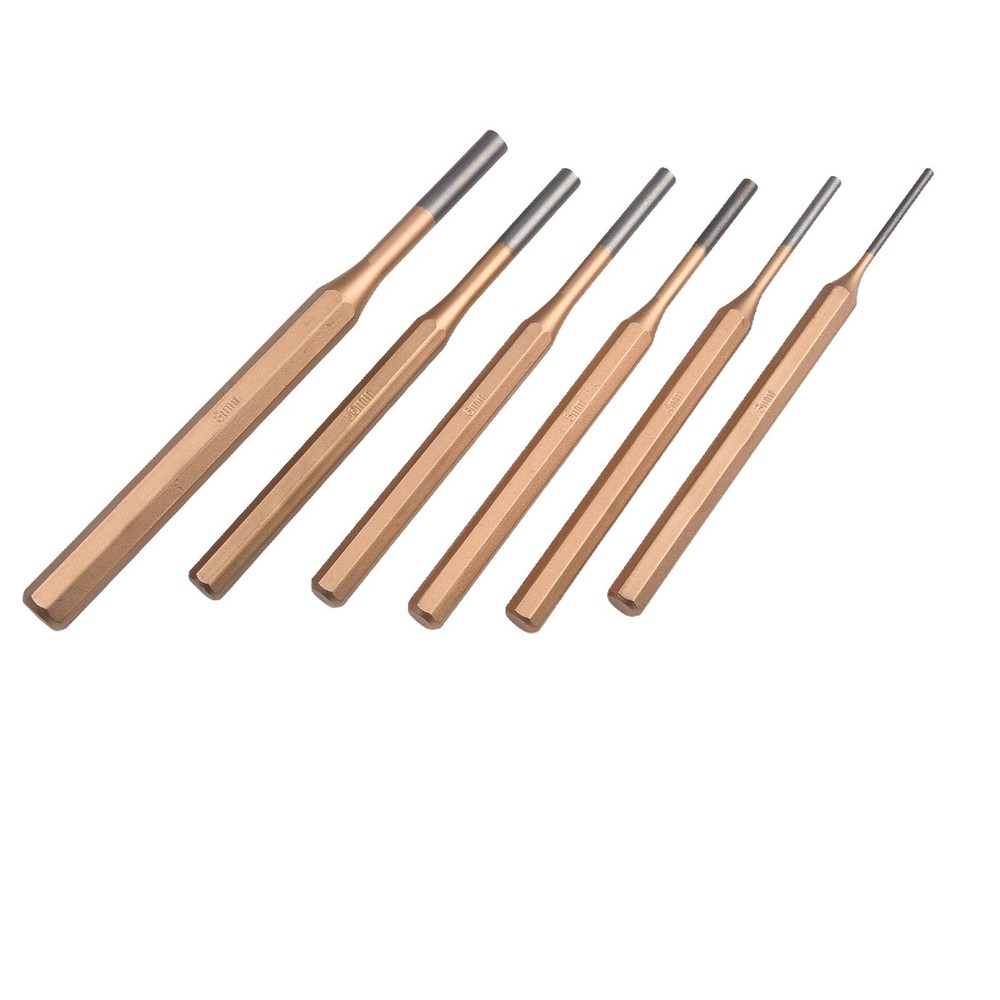 Heavy Duty Cylindrical Chisel Round Head Center Punch Chisel Pack 6pcs