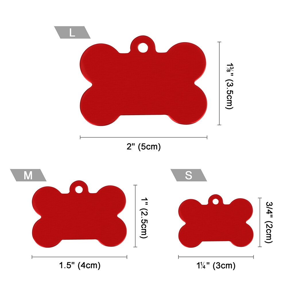 Personalized Pet ID Tags for Dogs Cats Bone Identification Collar Discs Engraved