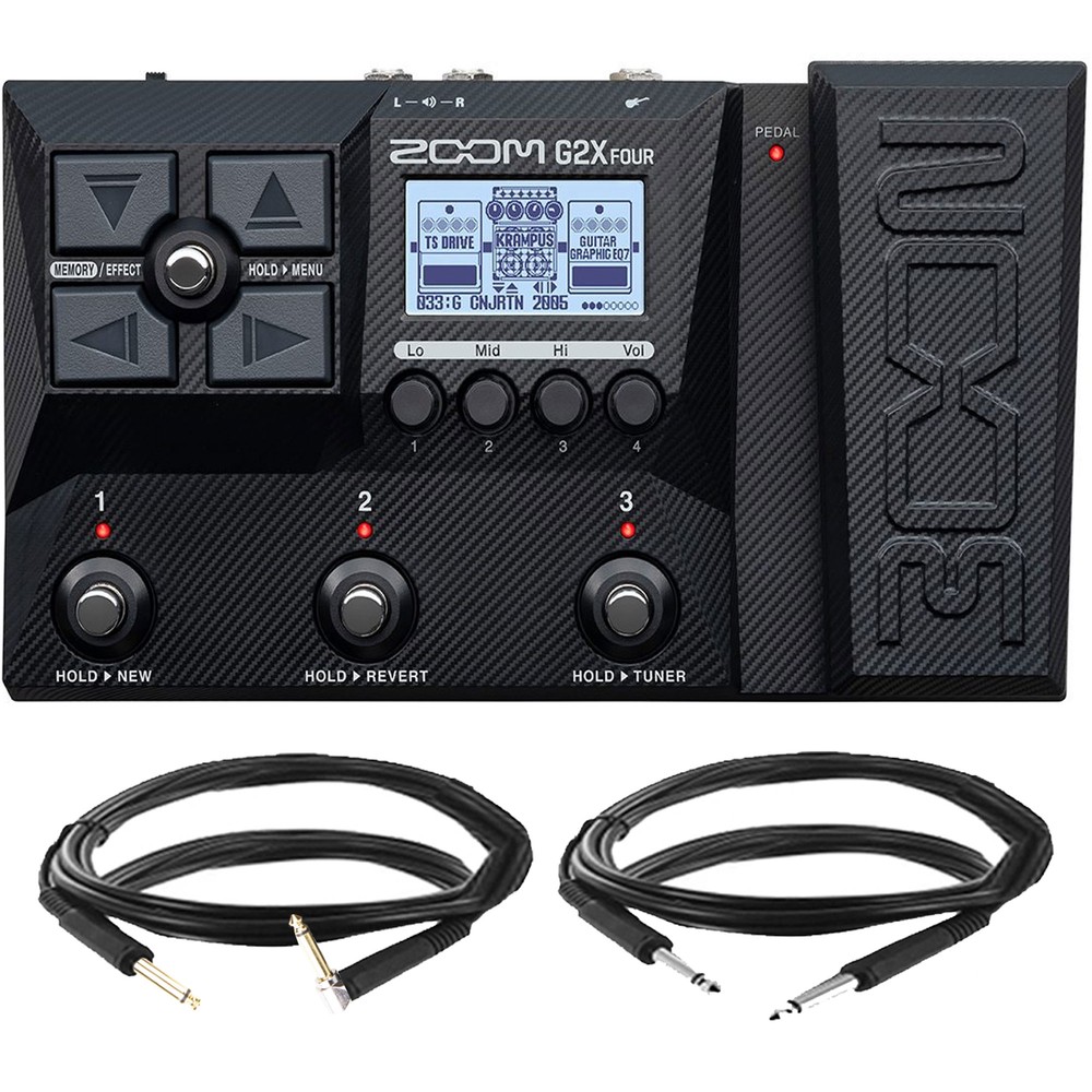 Zoom G2X Four Multi-Effect Guitar Pedal with Cable Essential Kit