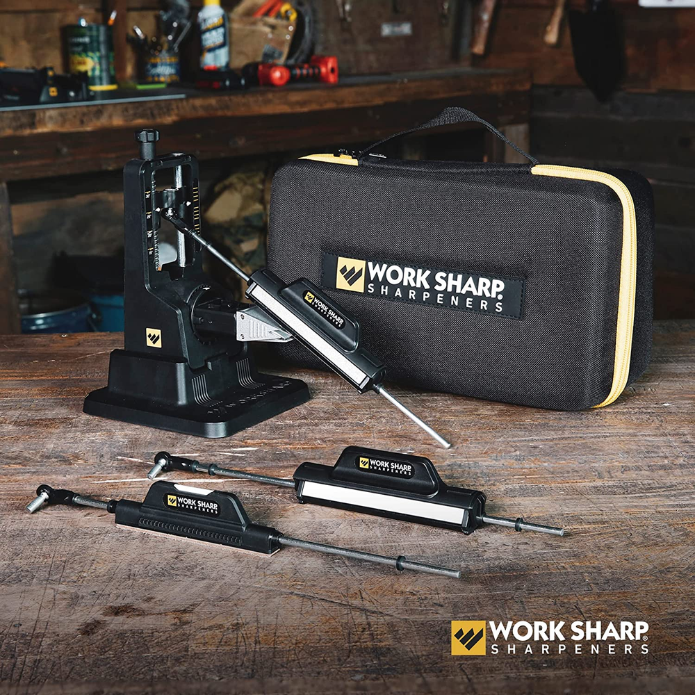 Professional Elite Kitchen Knife Sharpener with Sharpening Stones and Carry Case
