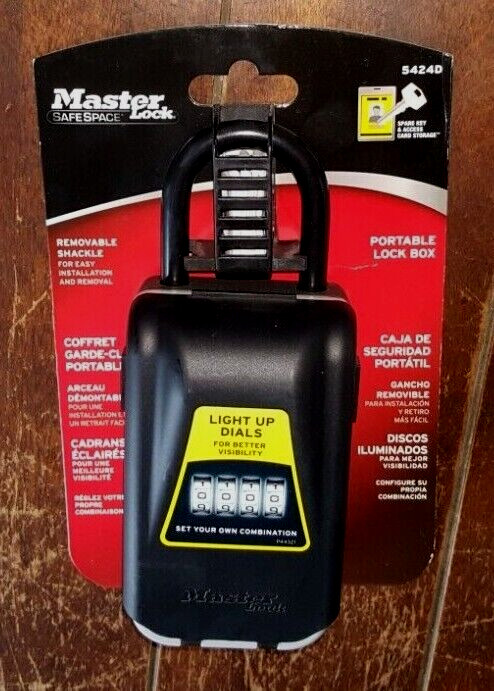 Master Lock Portable Lock Box *Light-Up Combination Dials* - Model 5424D