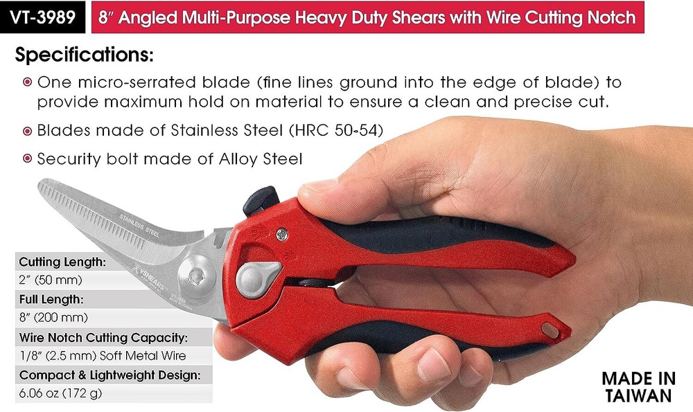 VT-3989 vSHEARS 8" Multi-Purpose Angled Shears by Vampire Tools
