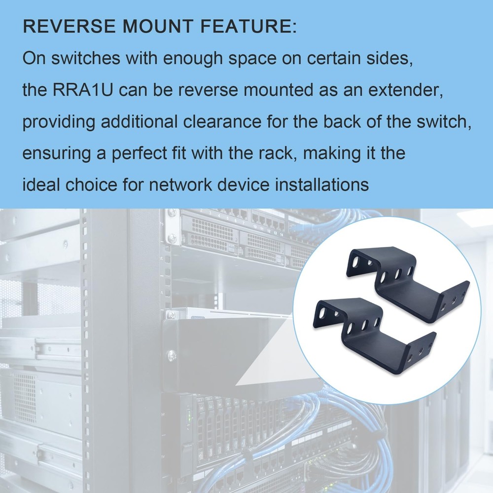 Compatible 1RU Recessed Rack Adapter-for Computers,Servers,and Network Device...