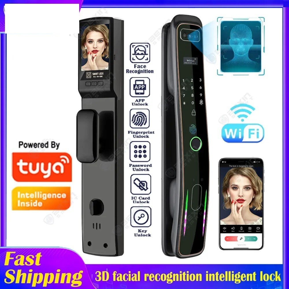 Tuya 3D Face Real-time Intercom Smart Door Lock Security Camera Intelligent 2025