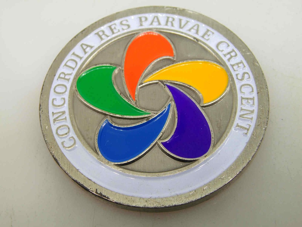 CEWG CONCORDIA RES PARVAE CRESCENT CHALLENGE COIN