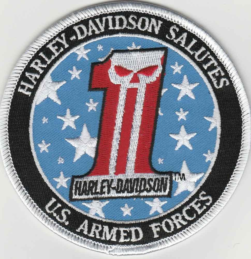 Harley Davidson Salutes US Armed Forces Number 1 patch - 4" circle