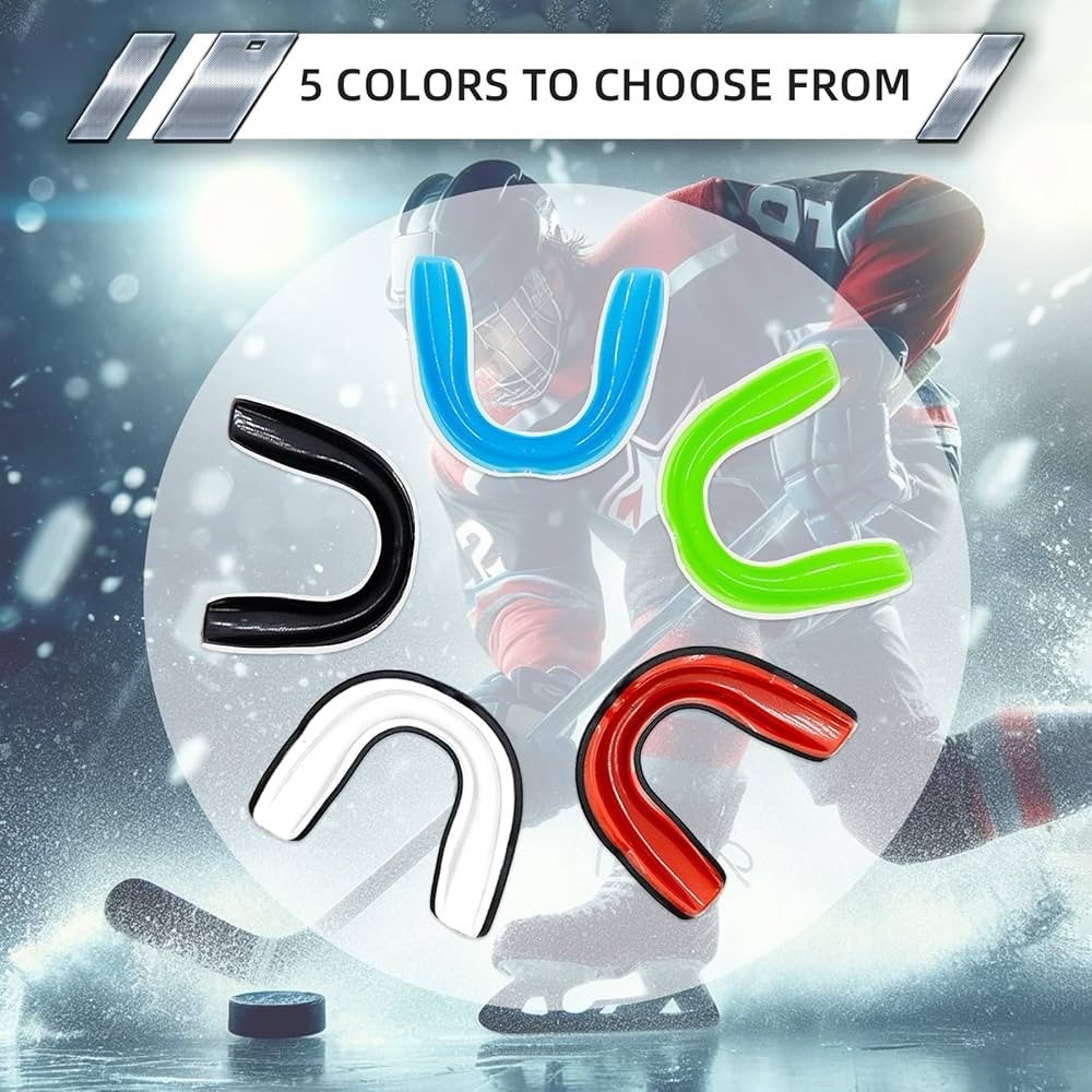 5 Pack Kids Youth Mouth Guard for Sports with Case For Child Teen Sports Under7Y