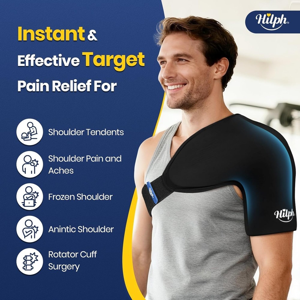 Shoulder Ice Pack Wrap for Rotator Cuff & Arm, Double-Layer Gel Shoulder Cold...