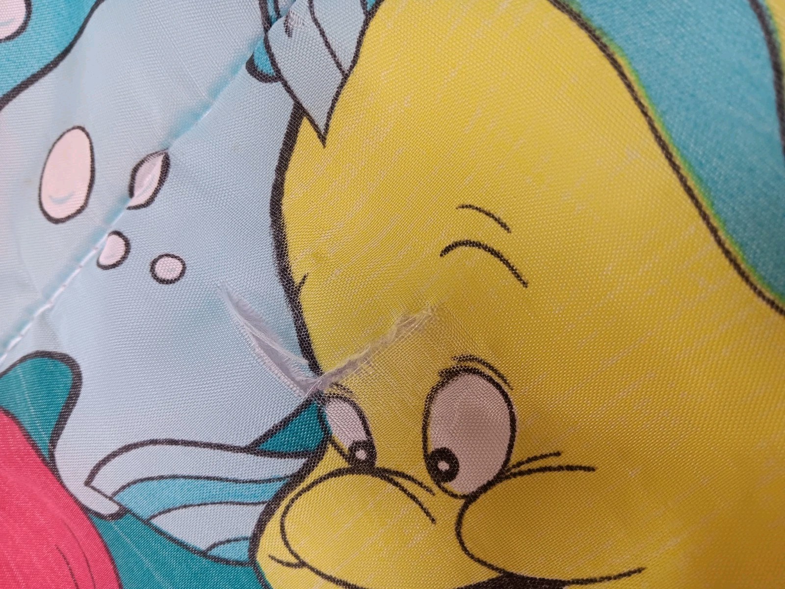 Vintage The Little Mermaid Ariel Sleeping Bag Fleece Zipper 55"x27" 90’s READ