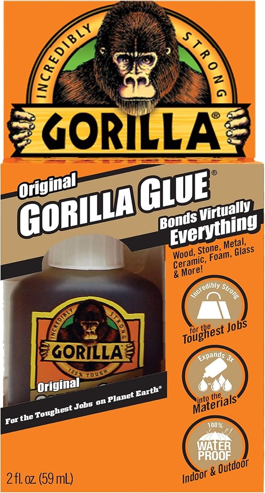 Gorilla Original Gorilla Glue, Waterproof Polyurethane Glue, 2 Ounce