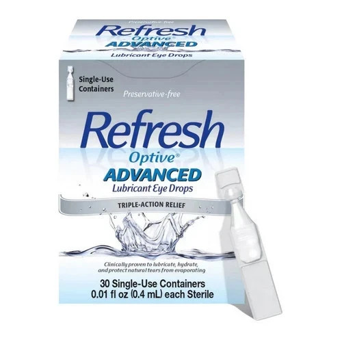Optive Advanced Lubricant Eye Drops Single-Use Containers 30 Count By Refresh
