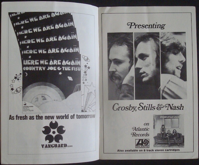 CSN&Y NEIL YOUNG FILLMORE EAST 1969 concert Program BILL GRAHAM