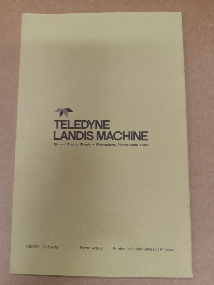 Operators Instruction Book for ALT Collapsible Taps