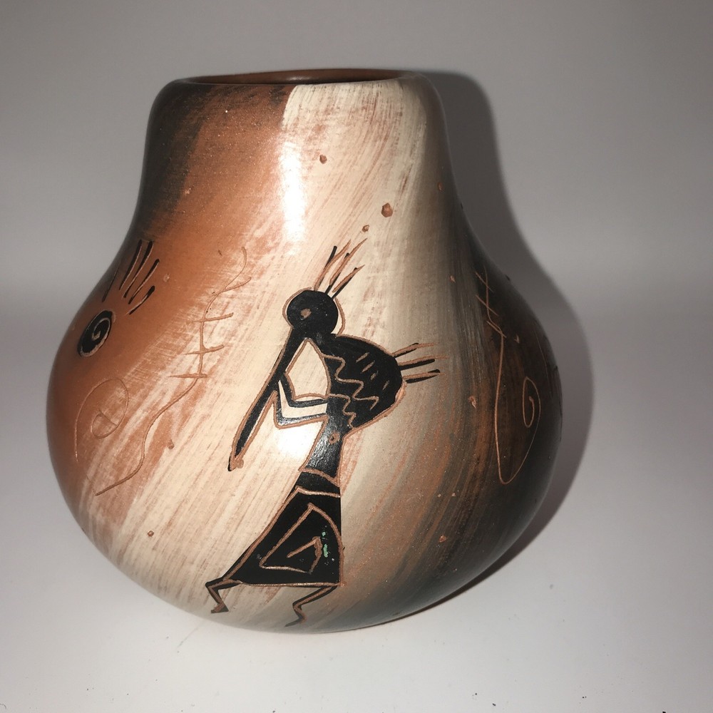 Cedar Mesa Native Pottery Rock Art.  Signed. 5.5"