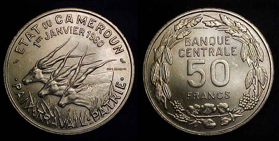 CAMEROON 1960 50 Francs BU