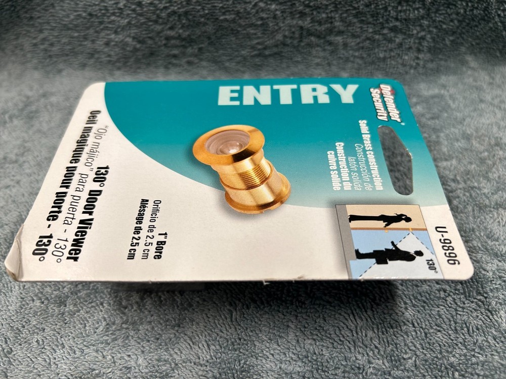 Defender Security 130 Degree Door Viewer 1" Solid Brass Model #U-9896