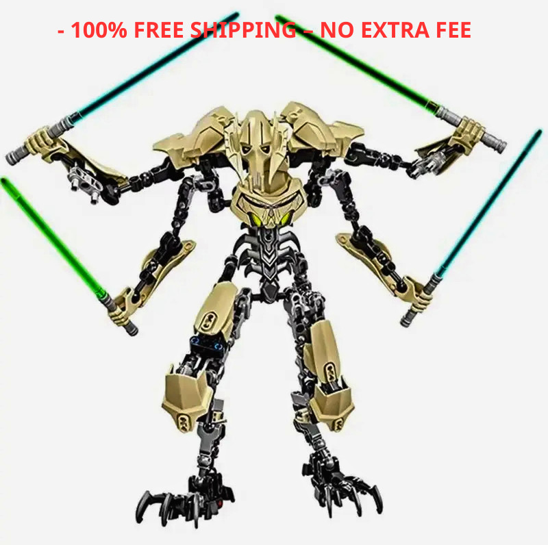 32cm Star General Grievous Action Figure with Lightsaber Building Blocks Toy