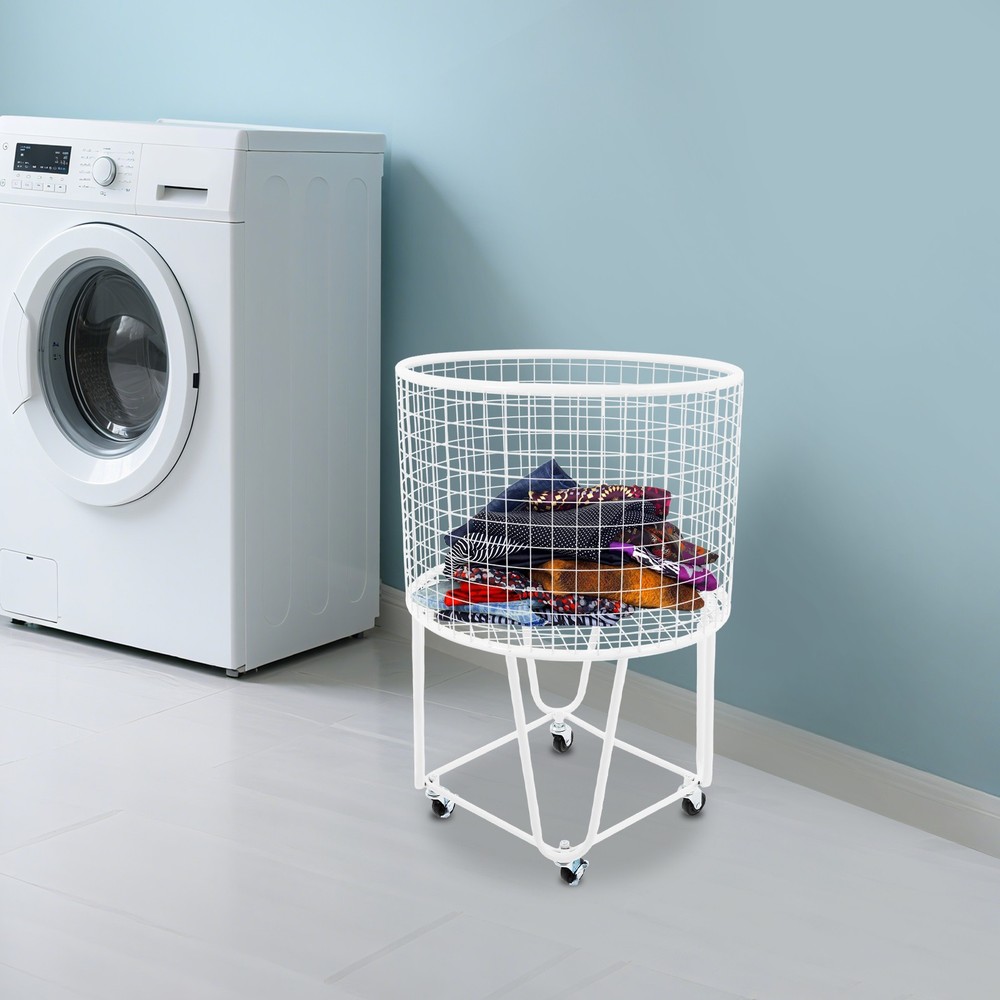 Laundry Basket Storage Cart Laundry Hamper with Wheels Rolling Laundry Hamper