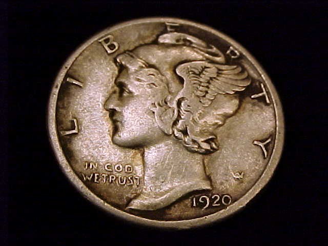1920-S  Mercury Dime, Very Fine  grade