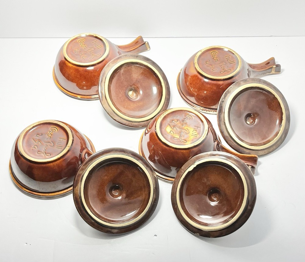Hull “Brown Drip” 6-Piece Ceramic Dinnerware Set