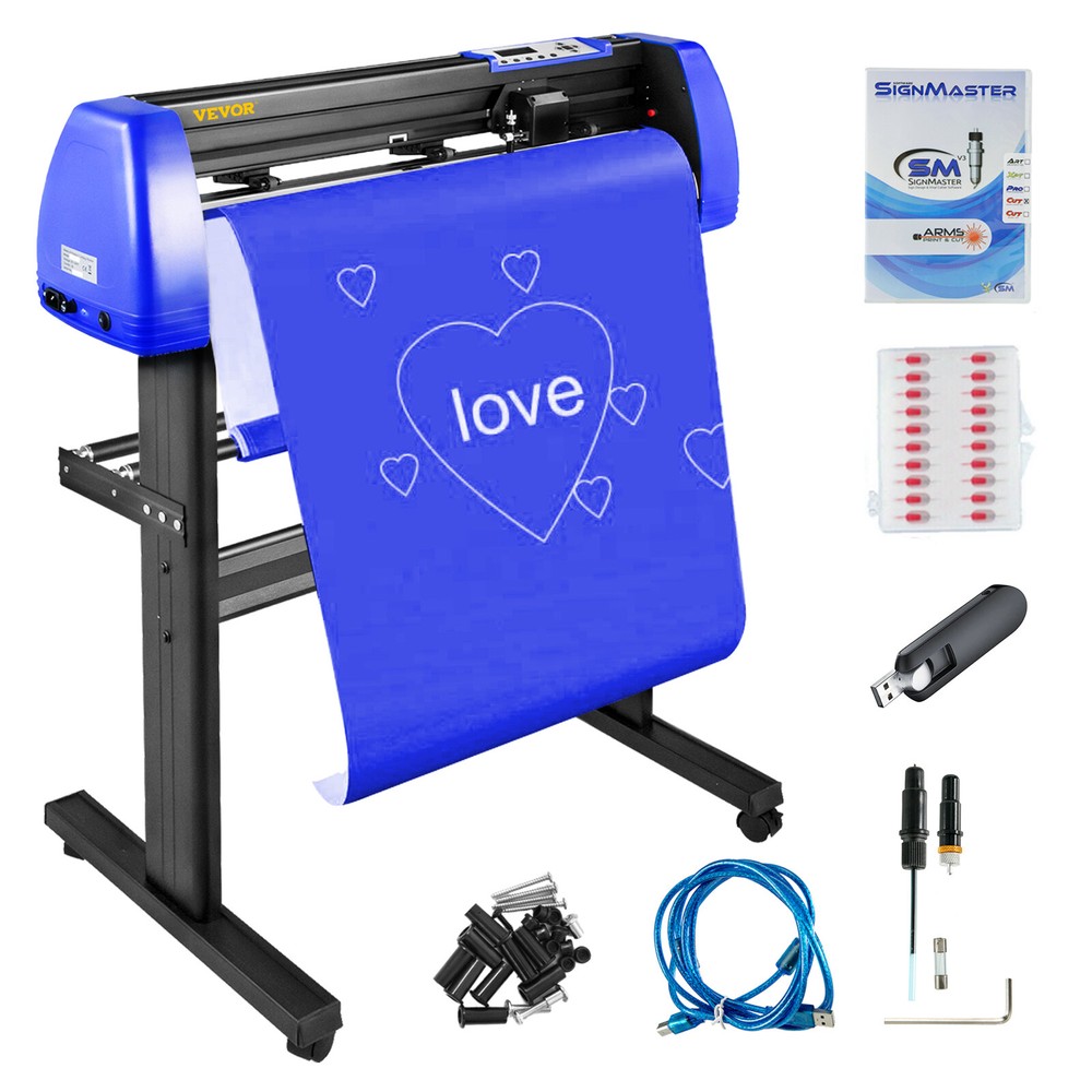 VEVOR 28" Vinyl Cutter Plotter Cutting Machine w/Signmaster Software 20 Blades
