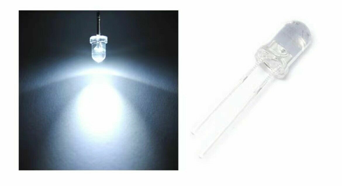 100pc 3mm 5mm LED Light Blue Red Green White Yellow Purple Orange Light DIY Kit