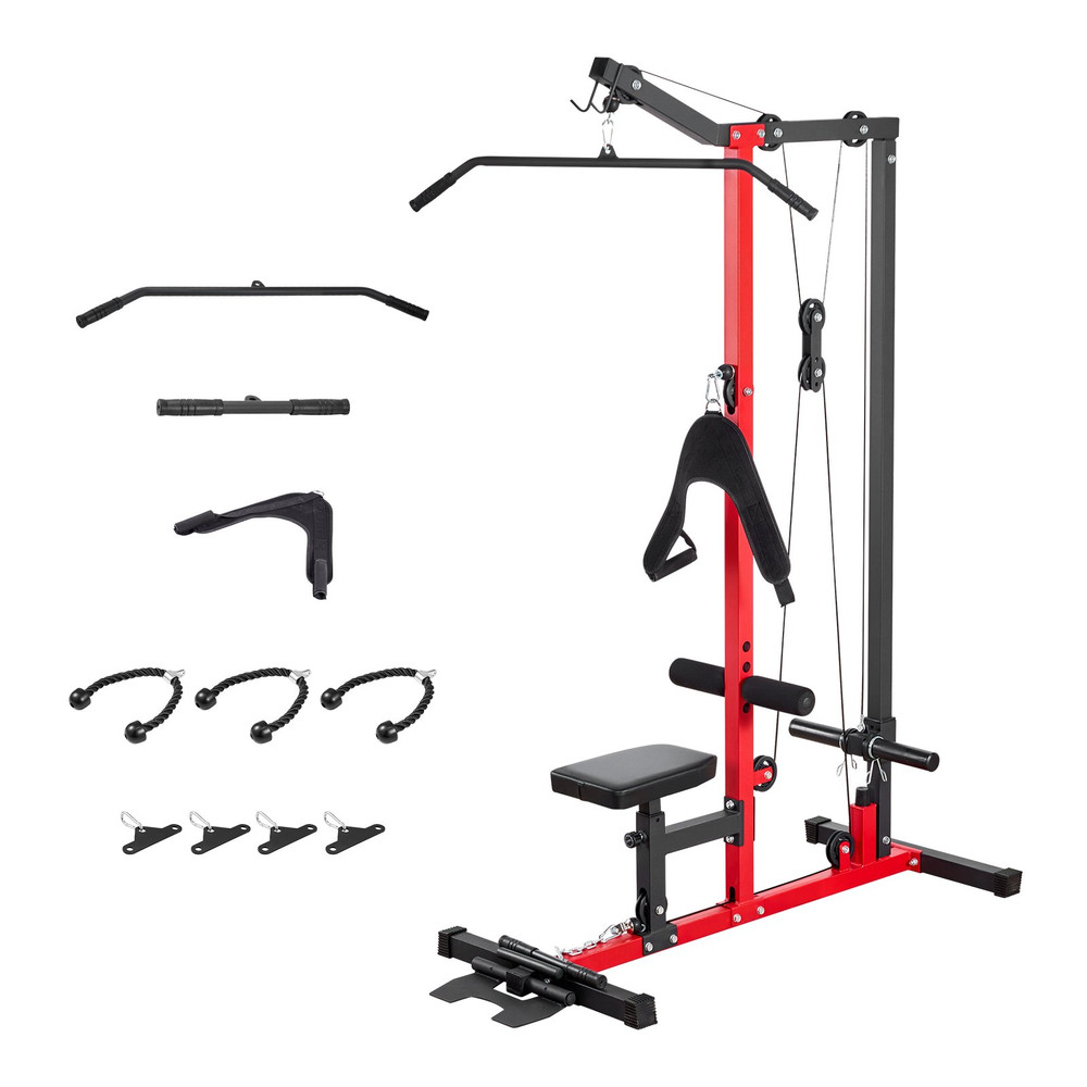 3-in-1 LAT Pulldown Machine Row Cable Machine Home Gym 400 lb Capacity
