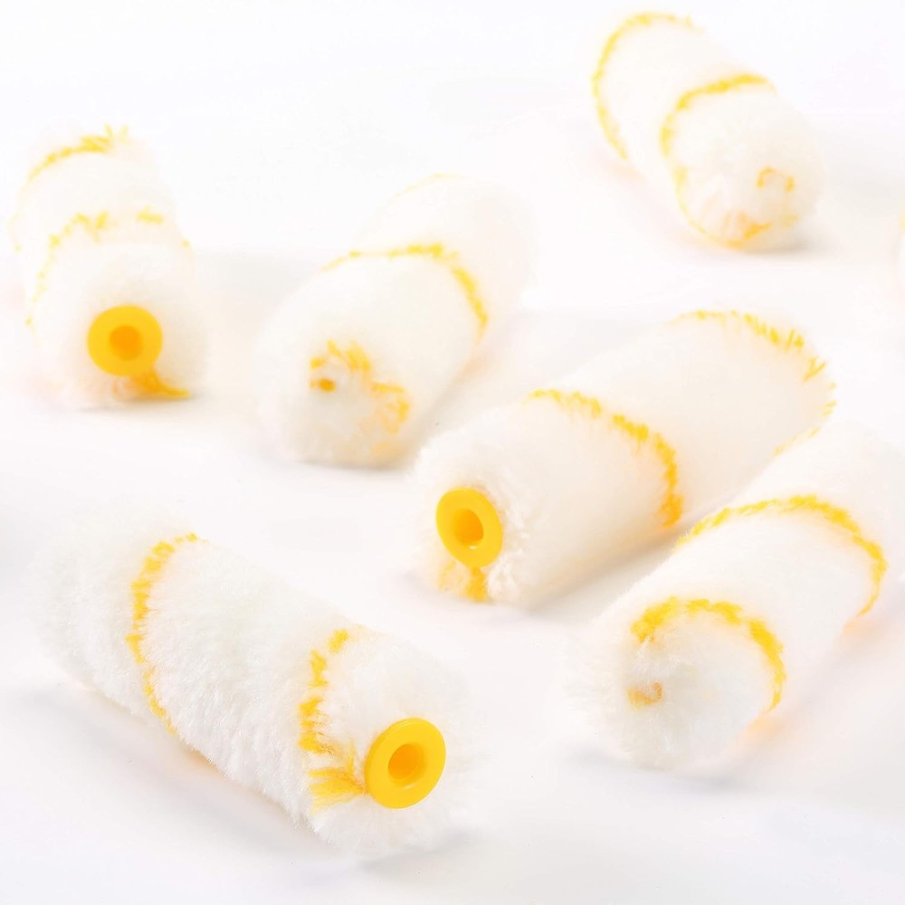 Bates- Paint Rollers, 4 inch 4 Roller+10 Covers, White