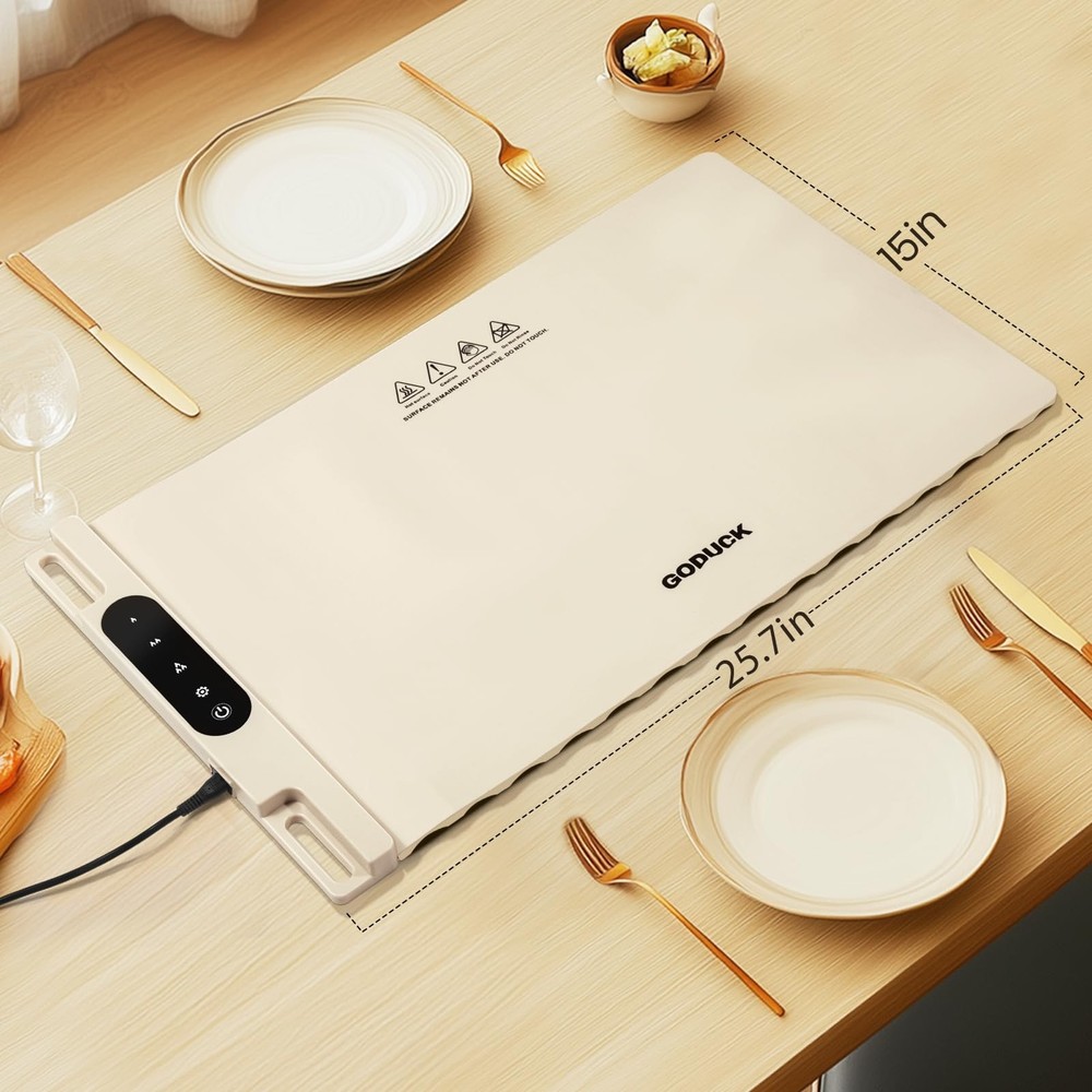 Electric Food Warming Mat Roll Up Heating Tray Adjustable Temperature