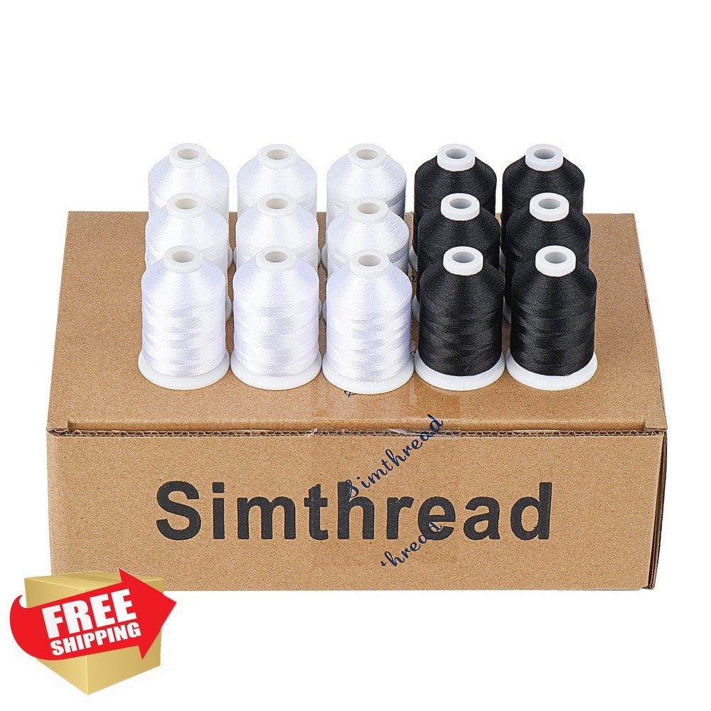 Simthread Machine Embroidery Thread 15 Spools Polyester 40WT 1100YD Set