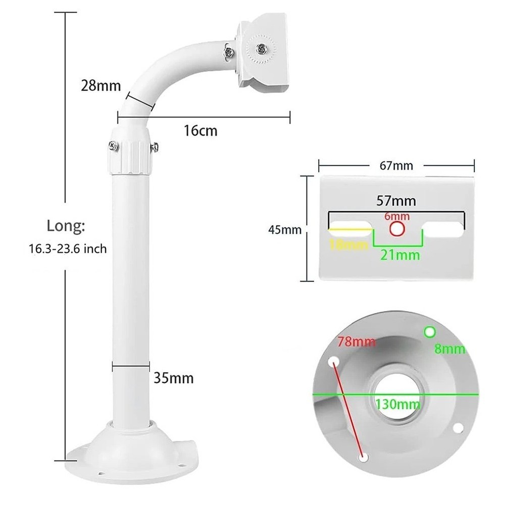 Robust CCTV Security Camera Mount Bracket Adjustable Height for Wall Mount