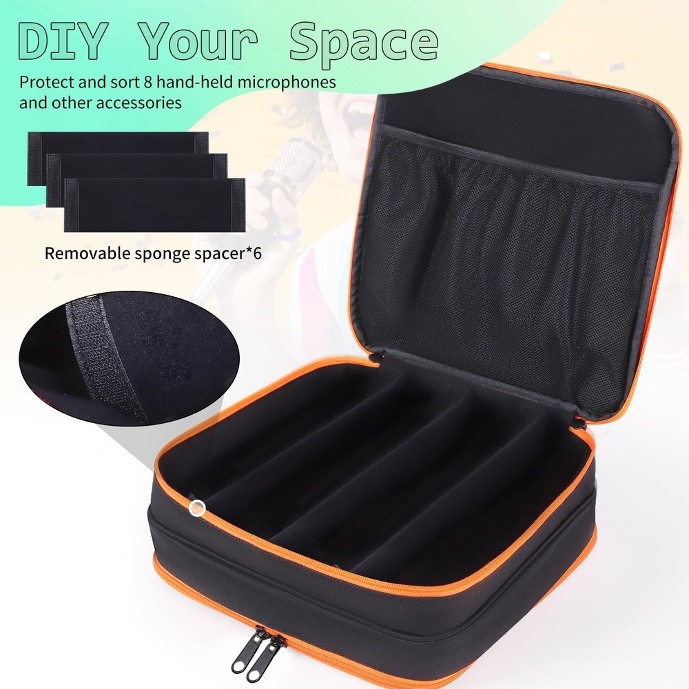 TEFGTER Microphone Case,Wireless Bag,Portable Medium, Black