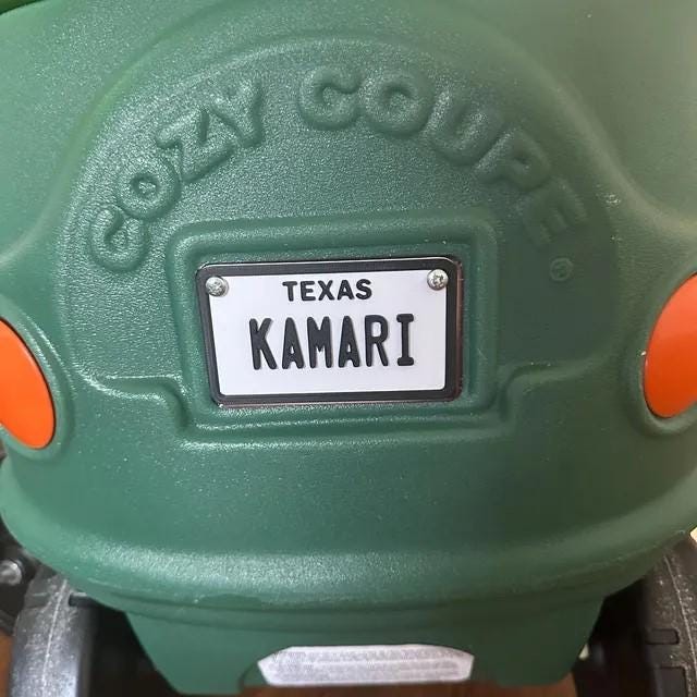 Personalized Mini State 3D License Plate – 3.75" x 2.25" Name Tag for Cozy Coupe