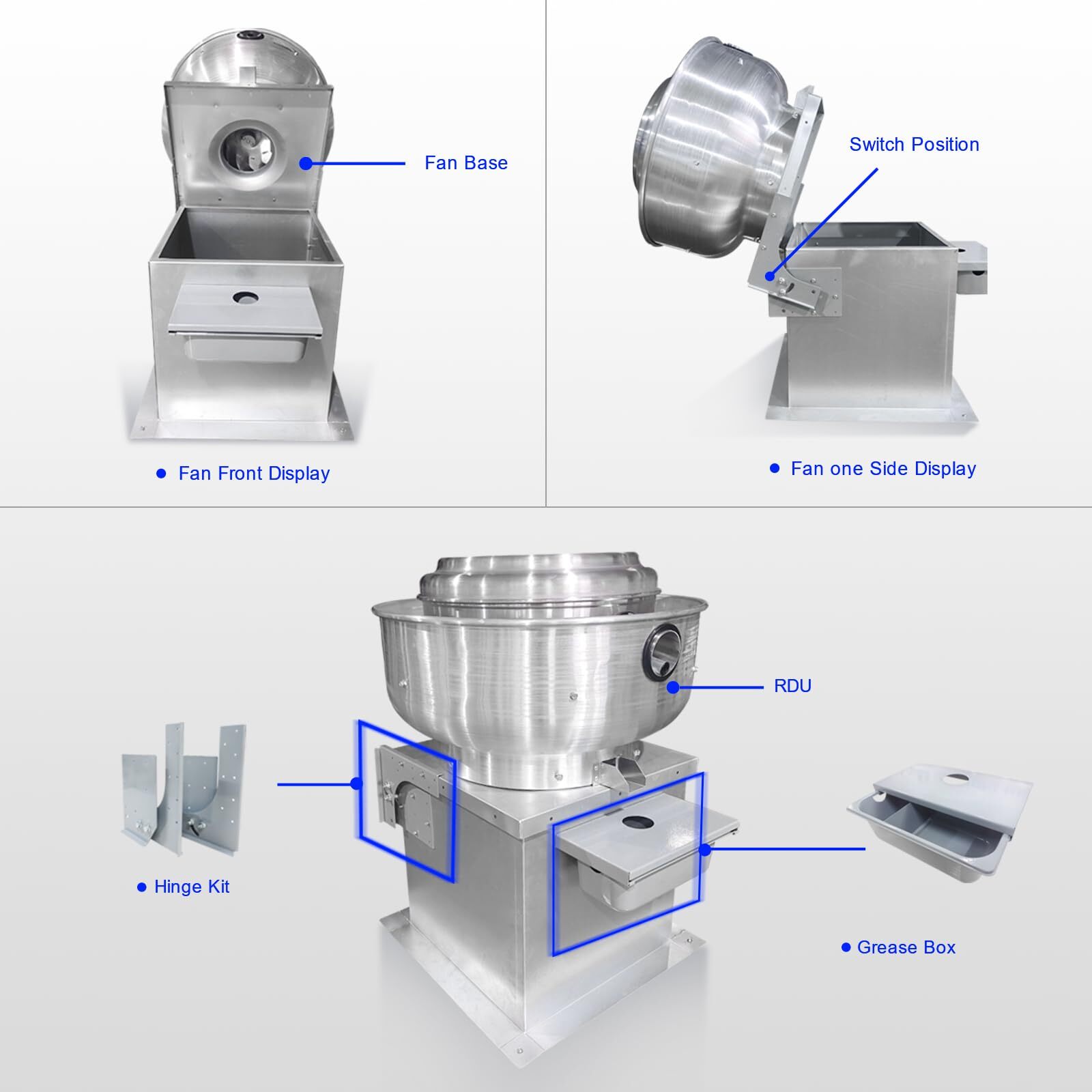 Hinge Kit Set for Restaurant Canopy Hood Exhaust Fan Fit For Wheels