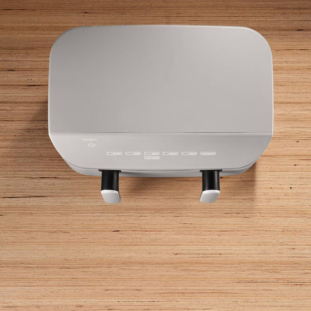 CRUXGG 10QT Air Fryer Dual Baskets Digital Nonstick Gray Basket Tri-Zone